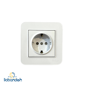 پریز برق ارت دار سرامیکی BEKER مدل آتا سفید با قاب سفید